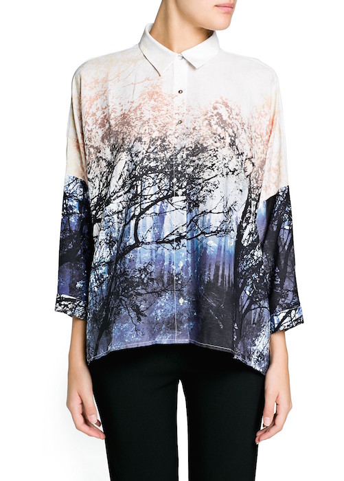 Landscape print blouse
